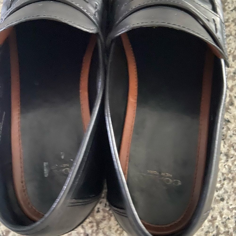 Men's Coach “Allen” Black leather Penny Loafers dress shoes black 10.5 M - Picture 5 of 12